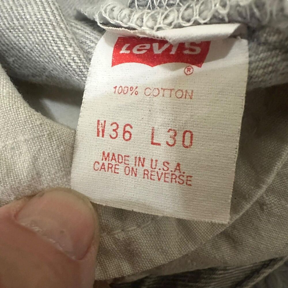 Vintage Levis 501 Jeans Mens 33x29 Gray Acid Wash Button Fly Made in USA 80s - Picture 7 of 12